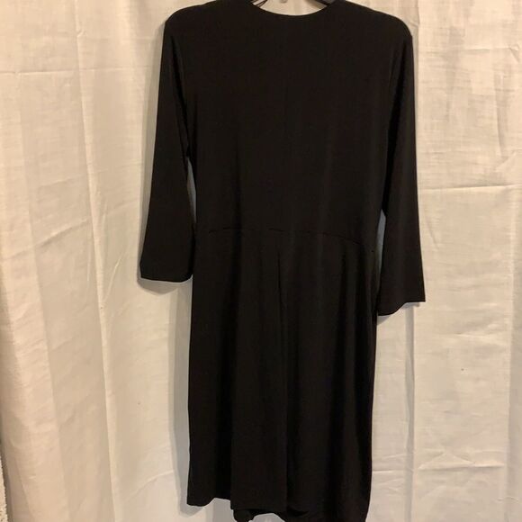 Charter Club Large Black 3/4 sleeve wrap dress. - Picture 2 of 11